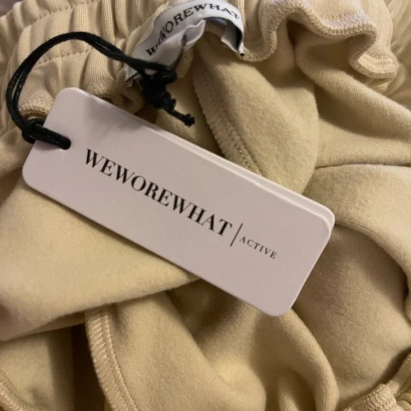 WeWoreWhat x Revolve Cream Brushed Terry High Waist Joggers Size Large - Picture 11 of 12